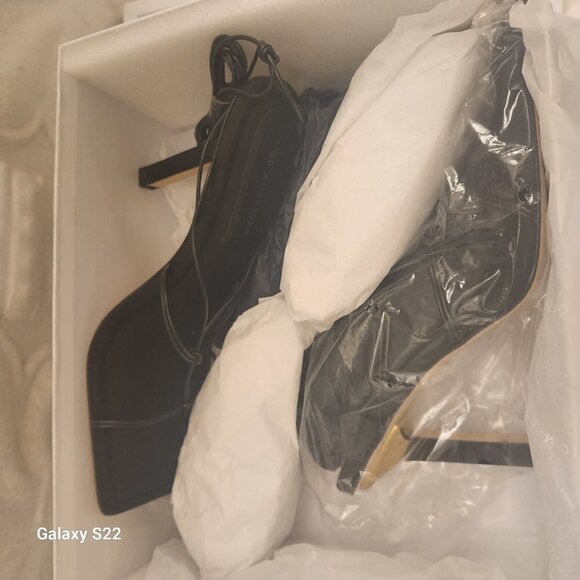 Good American Cage Slanted Neoprene Slanted Sandals/Lace Up. NIB. Size Various - Picture 9 of 10